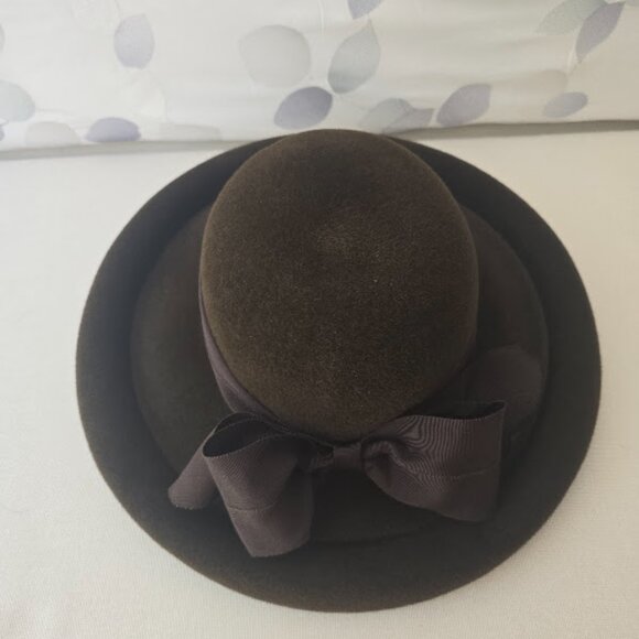 Women's Brown Felt Formal Hat - Picture 2 of 5